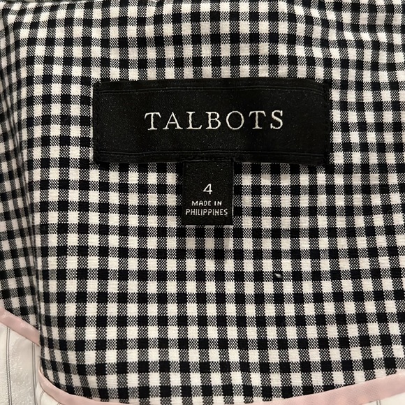 Talbots Gingham Patterned One Button Blazer - Picture 8 of 10